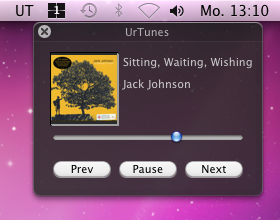 UrTunes Controlpanel (iTunes running)